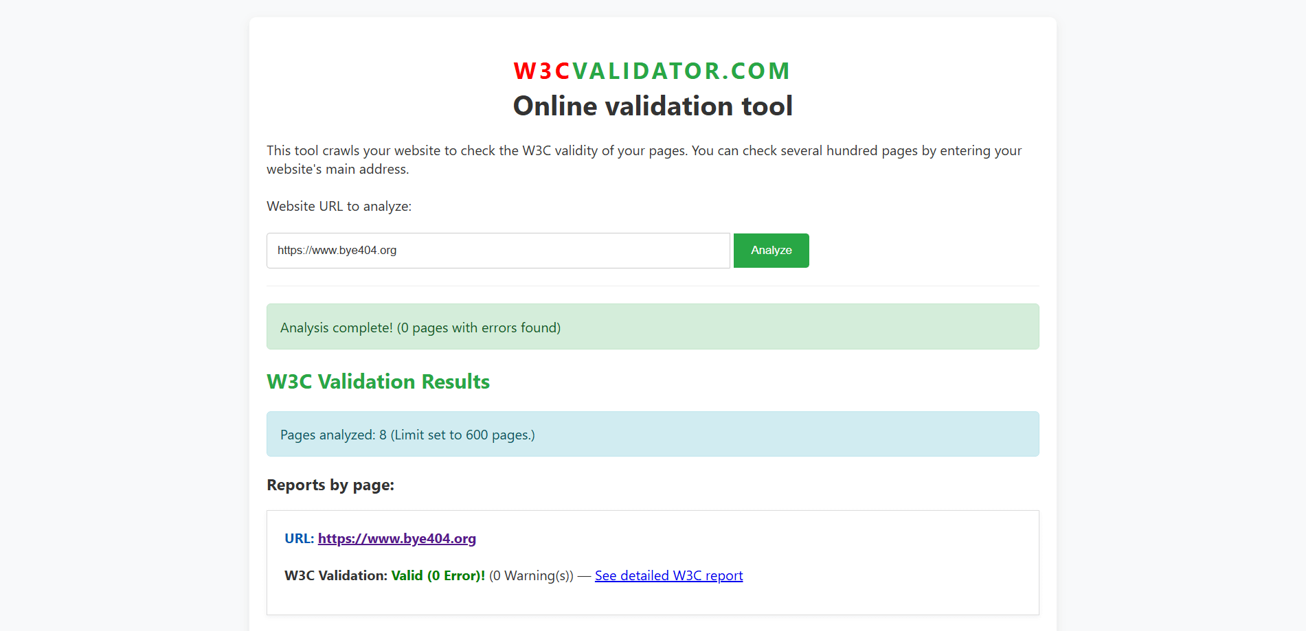 Terms of use for the W3C validator website